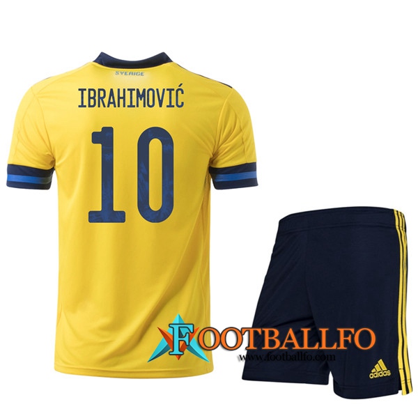 Camisetas Futbol UEFA Euro 2020 Suecia (IBRAHIMOVIC 10) Ninos Primera