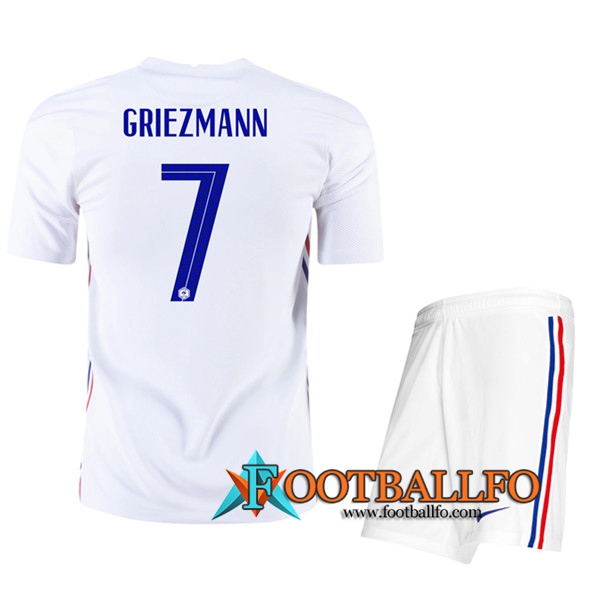 Camisetas Futbol UEFA Euro 2020 Francia (Griezmann 7) Ninos Segunda