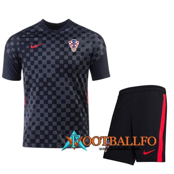 Traje Camisetas Futbol Croacia Segunda + Cortos UEFA Euro 2020