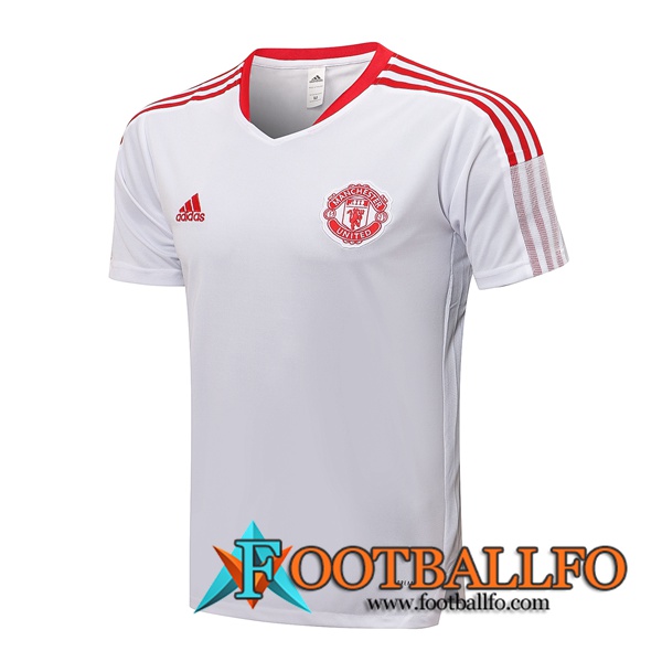 Camiseta Entrenamiento Manchester United Blanca/Rojo 2021/2022