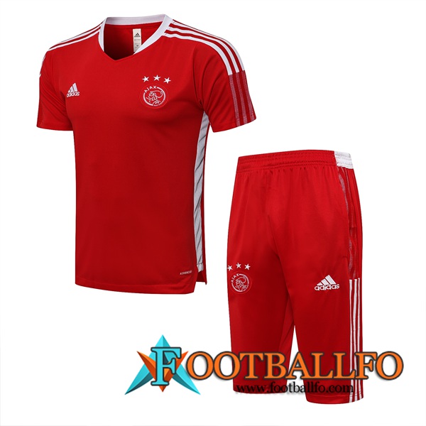 Camiseta Entrenamiento AFC Ajax + Cortos Rojo/Blanca 2021/2022
