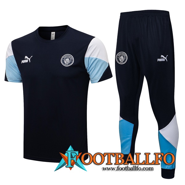 Camiseta Entrenamiento Manchester City + Pantalones Negro/Azul/Blanca 2021/2022