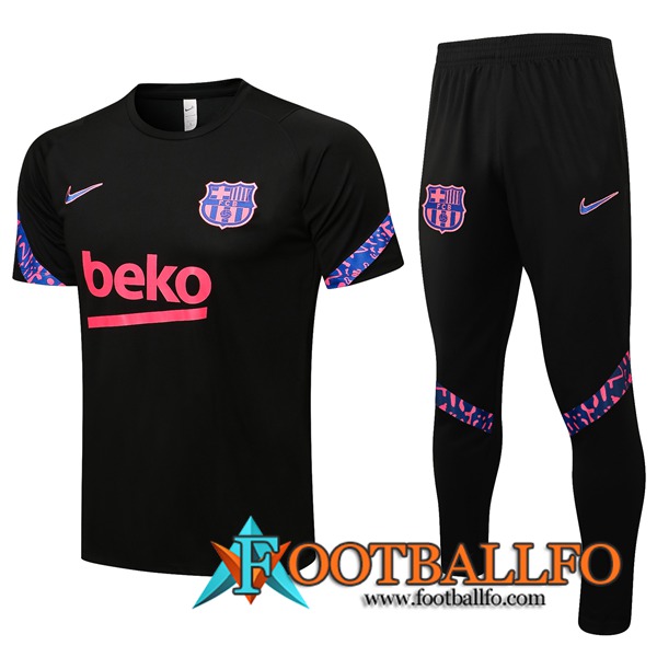 Camiseta Entrenamiento FC Barcelona + Pantalones Negro/Purpura 2021/2022
