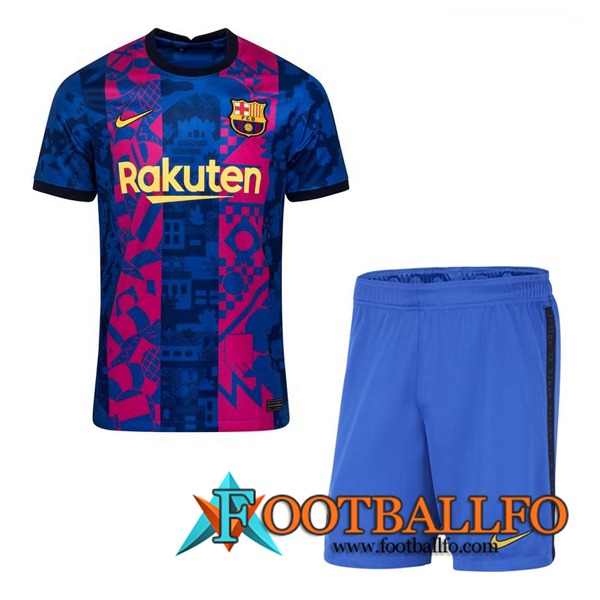 Traje Camiseta Futbol FC Barcelona Tercero + Cortos 2021/2022