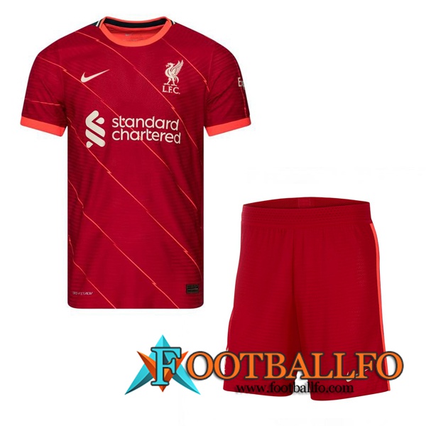 Traje Camiseta Futbol FC Liverpool Titular + Cortos 2021/2022