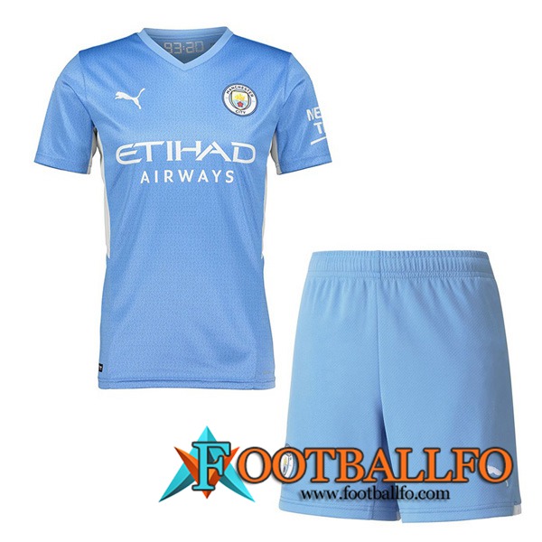 Traje Camiseta Futbol Manchester City Titular + Cortos 2021/2022