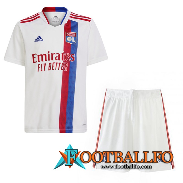Traje Camiseta Futbol Lyon Titular + Cortos 2021/2022
