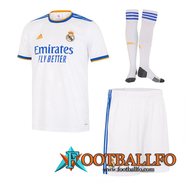 Traje Camiseta Futbol Real Madrid Titular (Cortos + Calcetines) 2021/2022