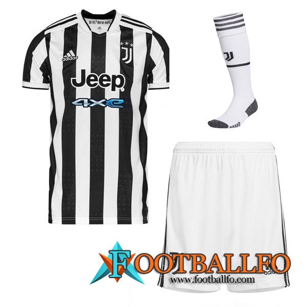 Traje Camiseta Futbol Juventus Titular (Cortos + Calcetines) 2021/2022