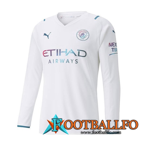 Camiseta Futbol Manchester City Alternativo Manga Larga 2021/2022
