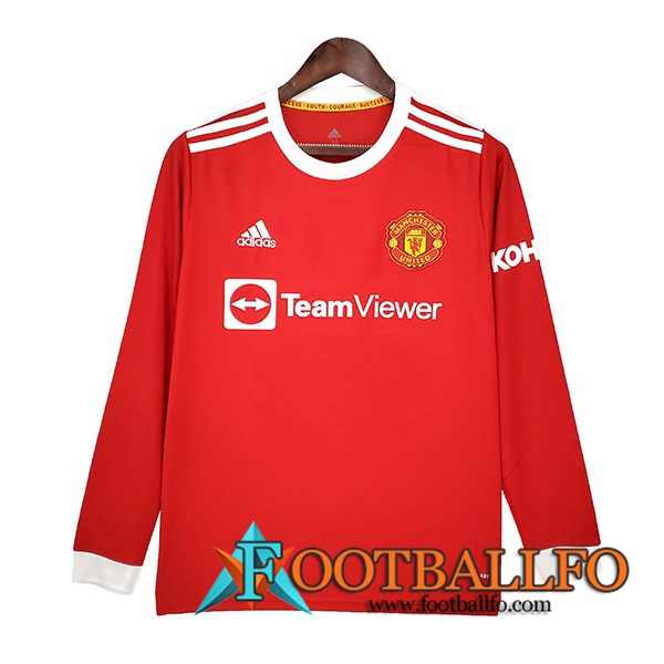 Camiseta Futbol Manchester United Titular Manga Larga 2021/2022