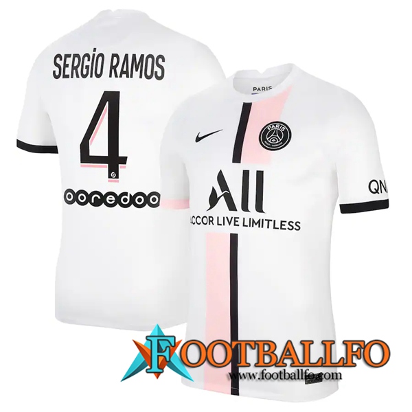 Camiseta Futbol Jordan PSG (Sergio Ramos 4) Alternativo 2021/2022
