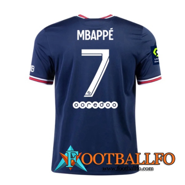 Camiseta Futbol Jordan PSG (Mbappe 7) Titular 2021/2022