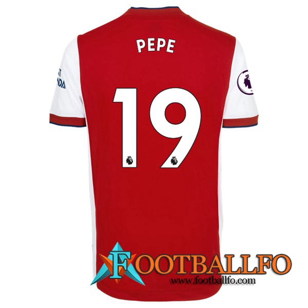Camiseta Futbol FC Arsenal (Nicolas Pepe 19) Titular 2021/2022