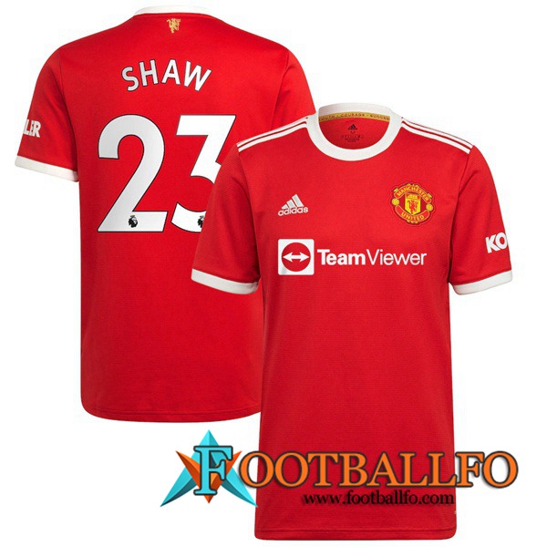 Camiseta Futbol Manchester United (Shaw 23) Titular 2021/2022