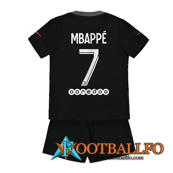 Camiseta Futbol Jordan PSG (Mbappe 7) Ninos Tercero 2021/2022
