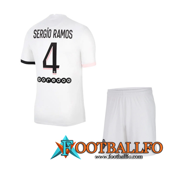 Camiseta Futbol Jordan PSG (Sergio Ramos 4) Ninos Alternativo 2021/2022