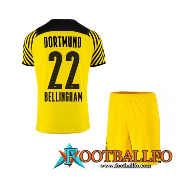 Camiseta Futbol Dortmund BVB (Bellingham 22) Ninos Titular 2021/2022