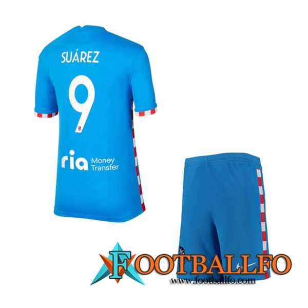 Camiseta Futbol Atletico Madrid (Suarez 9) Ninos Tercero 2021/2022