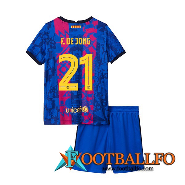 Camiseta FutbolFC Barcelona (F.DE JONG 21) Ninos Tercero 2021/2022