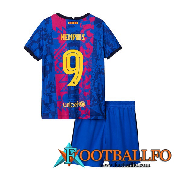 Camiseta FutbolFC Barcelona (Memphis 9) Ninos Tercero 2021/2022