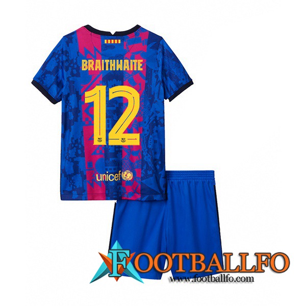 Camiseta FutbolFC Barcelona (Martin Brathwaite 12) Ninos Tercero 2021/2022