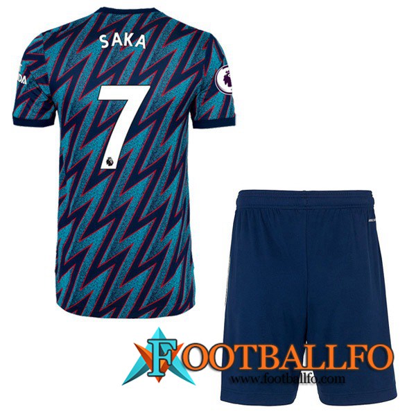 Camiseta Futbol FC Arsenal (Bukayo Saka 7) Ninos Tercero 2021/2022