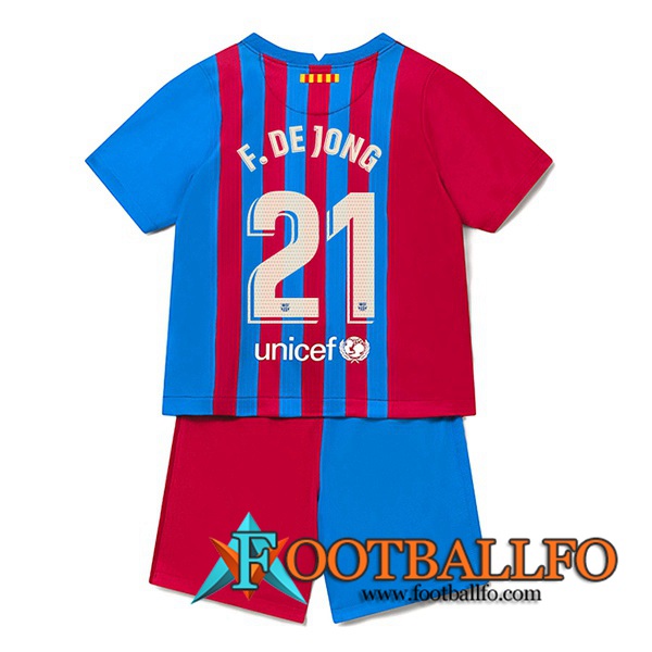 Camiseta FutbolFC Barcelona (F.DE JONG 21) Ninos Titular 2021/2022