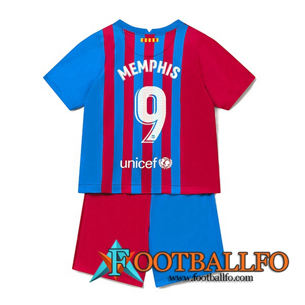 Camiseta FutbolFC Barcelona (Memphis 9) Ninos Titular 2021/2022