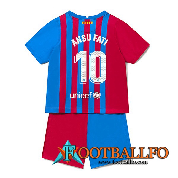 Camiseta FutbolFC Barcelona (Ansu Fati 10) Ninos Titular 2021/2022