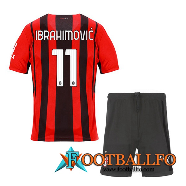 Camiseta Futbol AC Milan (IBRAHIMOVIC 11) Ninos Titular2021/2022