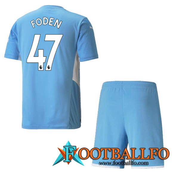 Camiseta Futbol Manchester City (FODEN 47) Ninos Titular 2021/2022