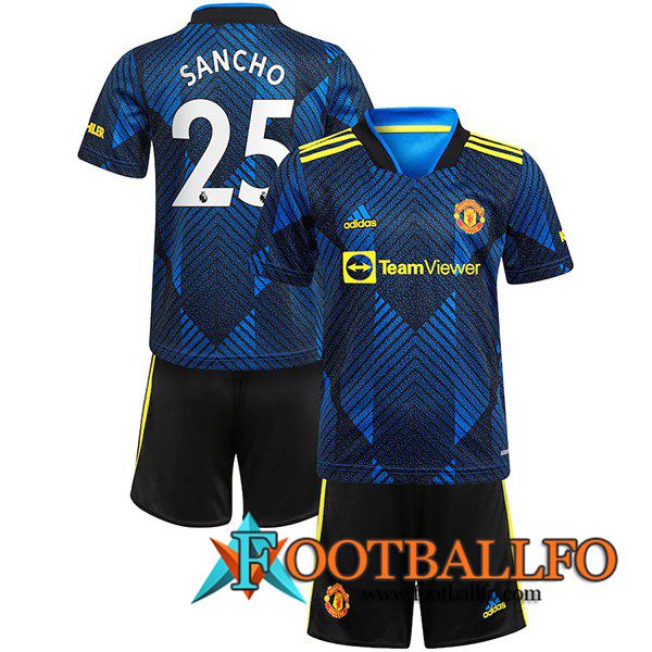 Camiseta Futbol Manchester United (Sancho 25) Ninos Tercero 2021/2022
