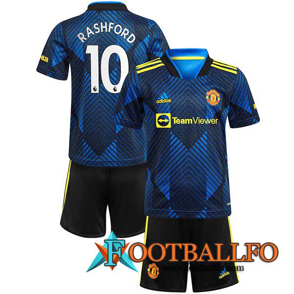 Camiseta Futbol Manchester United (Rashford 10) Ninos Tercero 2021/2022