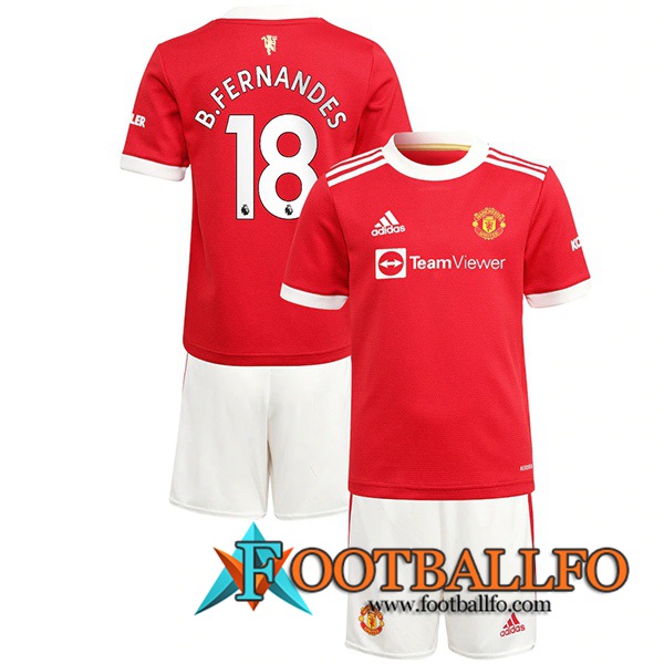 Camiseta Futbol Manchester United (B.Fernandes 18) Ninos Titular 2021/2022