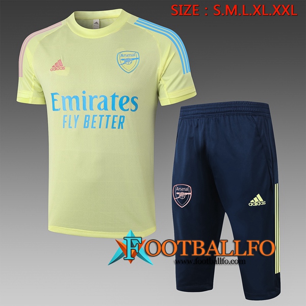 Camisetas de entrenamiento Arsenal + Pantalones 3/4 Amarillo 2020/2021