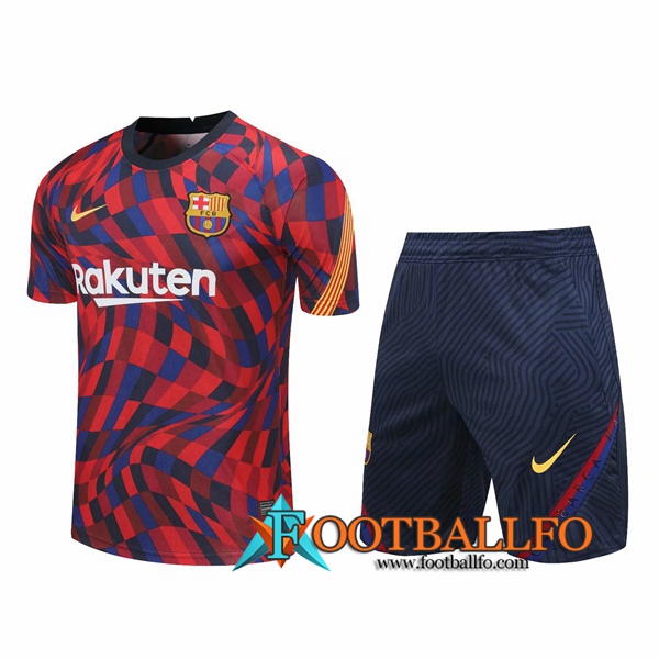 Camisetas de entrenamiento FC Barcelona + Shorts Roja 2020/2021