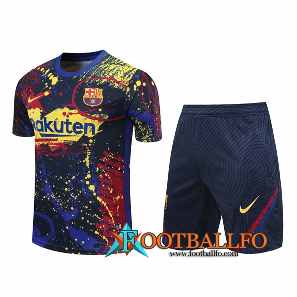 Camisetas de entrenamiento FC Barcelona + Shorts Amarillo 2020/2021