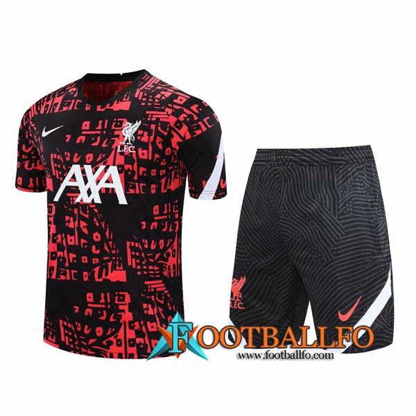 Camisetas de entrenamiento FC Liverpool + Shorts Roja 2020/2021