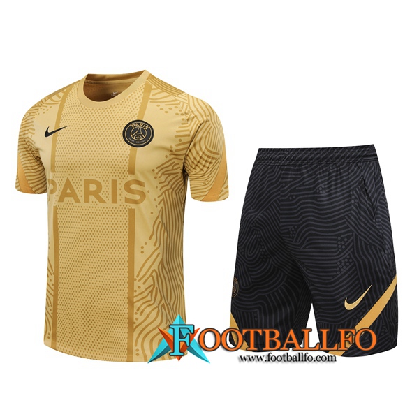 Camisetas de entrenamiento PSG + Shorts Amarillo 2020/2021