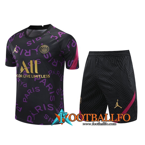 Camisetas de entrenamiento PSG + Shorts Negro 2020/2021