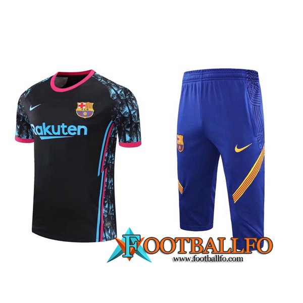 Camisetas de entrenamiento FC Barcelona + Pantalones 3/4 Negro 2020/2021