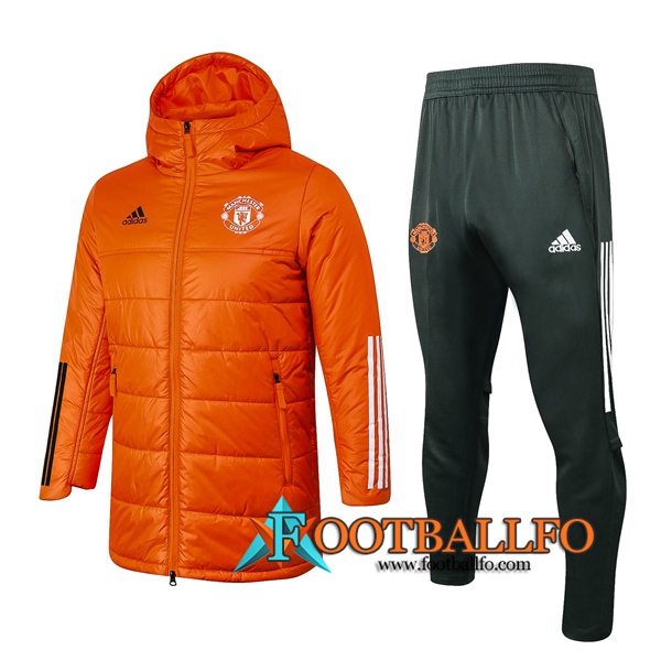 Chaqueta de Plumas Manchester United Naranja + Pantalones 2020/2021