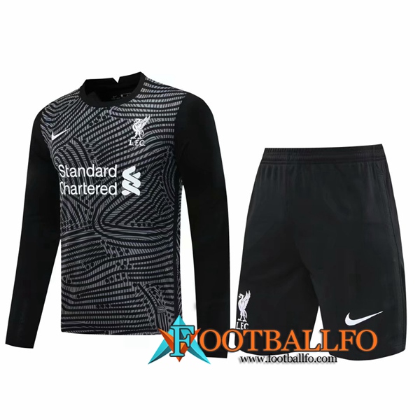 Traje Camiseta Futbol FC Liverpool Portero Negro 2020/2021