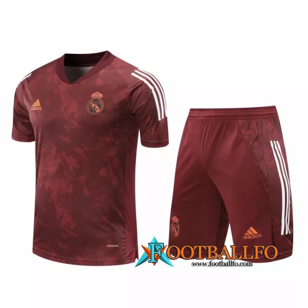 Camisetas de entrenamiento Real Madrid + Shorts Roja 2020/2021