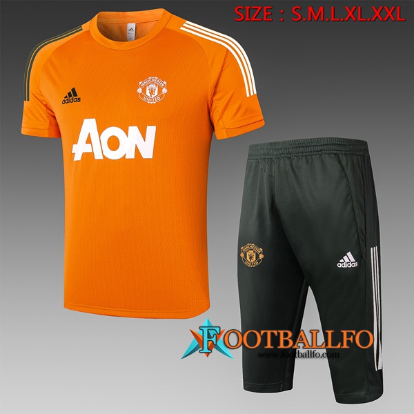 Camisetas de entrenamiento Manchester United + Pantalones 3/4 Amarillo 2020/2021
