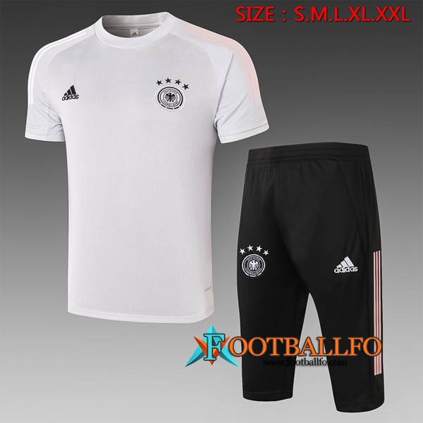 Camisetas de entrenamiento Alemania + Pantalones 3/4 Blanco 2020/2021