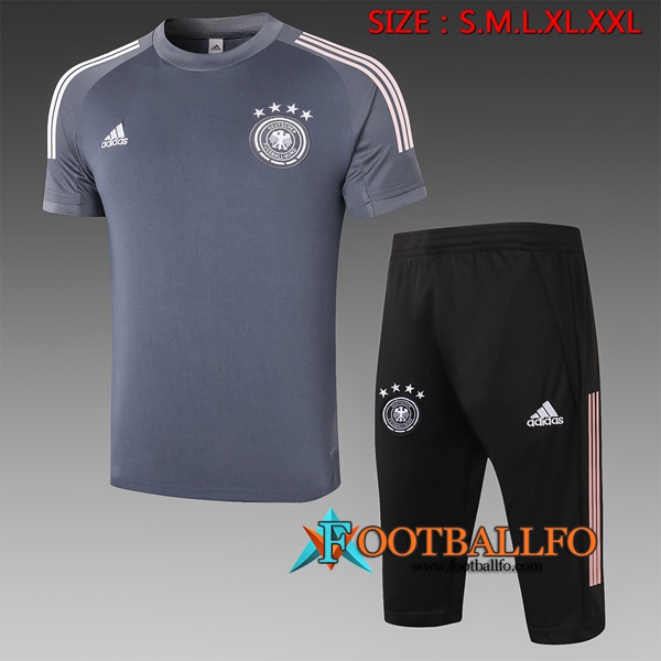 Camisetas de entrenamiento Alemania + Pantalones 3/4 Gris 2020/2021