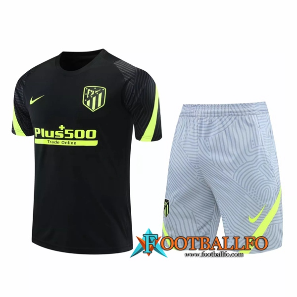 Camisetas de entrenamiento Atletico Madrid + Shorts Negro 2020/2021