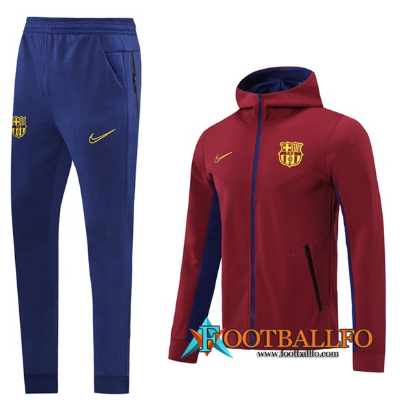 Chandal Futbol - Chaqueta con capucha + Pantalones FC Barcelona Roja 2020/2021